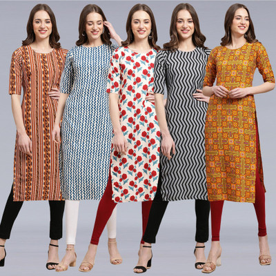 1 Stop Fashion Women Printed A-line Kurta(Multicolor)