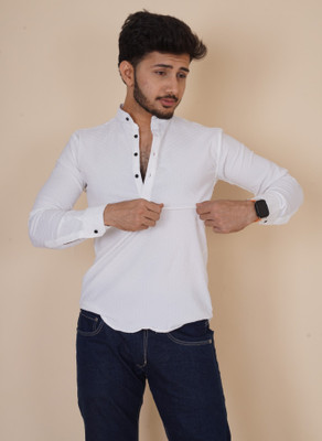 Jayantah Men Solid Straight Kurta(White)