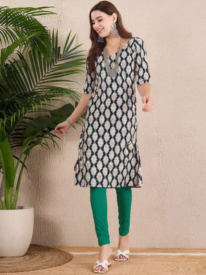 SZN Women Printed A-line Kurta(Multicolor)