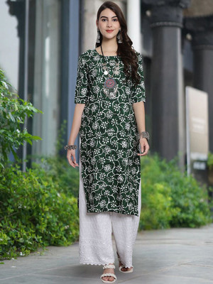 Moda Rapido Women Solid Straight Kurta(Maroon)