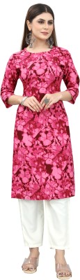 MDR FASHION Women Printed A-line Kurta(Pink, Maroon)