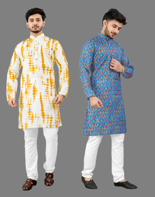 DHASU TRENDZ Men Printed Straight Kurta(Multicolor)