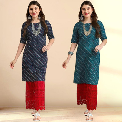 EthnicBasket Women Printed Straight Kurta(Multicolor)