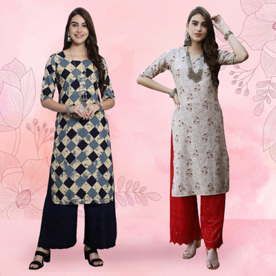 EthnicBasket Women Printed A-line Kurta(Multicolor)