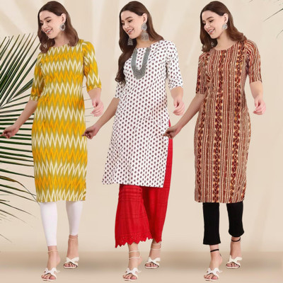 1 Stop Fashion Women Printed A-line Kurta(Multicolor)