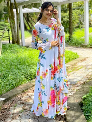 RK Creation Anarkali Gown(Multicolor)