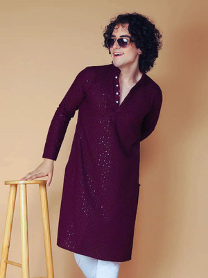 CHIRASVI Men Embellished Straight Kurta(Multicolor)