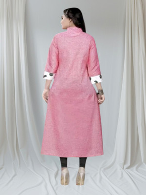 Rangrasiyatexk Women Printed Anarkali Kurta(Pink)
