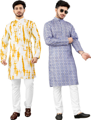 DHASU TRENDZ Men Printed Straight Kurta(Multicolor)