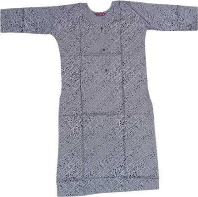 PRIDE SALES Women Printed Straight Kurta(Grey)