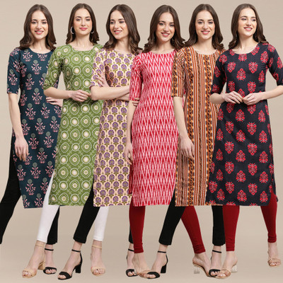 EthnicBasket Women Printed A-line Kurta(Multicolor)