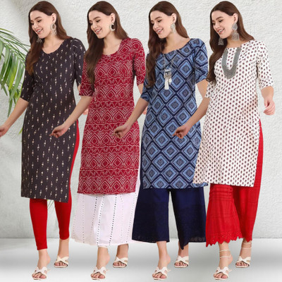 1 Stop Fashion Women Printed A-line Kurta(Multicolor)