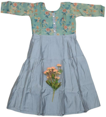 ANNAMALAIYAR TEX Women Floral Print Anarkali Kurta(Multicolor, Orange)