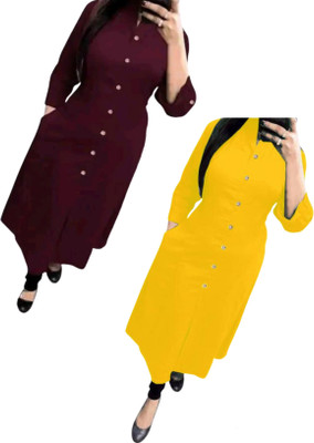 Maa Meladi Creation Women Solid A-line Kurta(Multicolor)