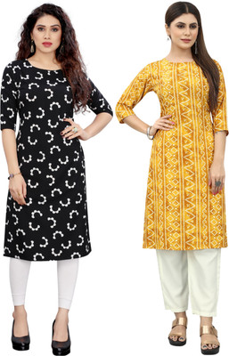 HouseOfCommon Women Self Design Straight Kurta(Multicolor)