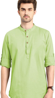 Vimal Star Men Solid Straight Kurta(Beige)