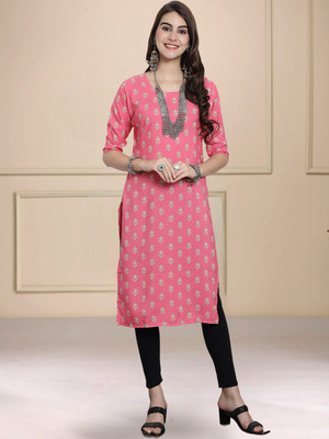 1 Stop Fashion Women Printed A-line Kurta(Red)