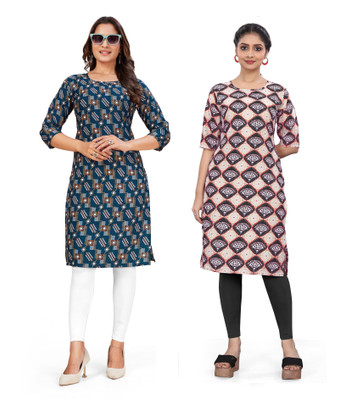 dharmanandan creation Women Printed A-line Kurta(Multicolor)