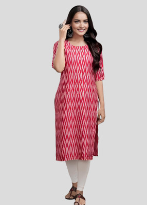 Maheshvi Women Printed A-line Kurta(Pink)