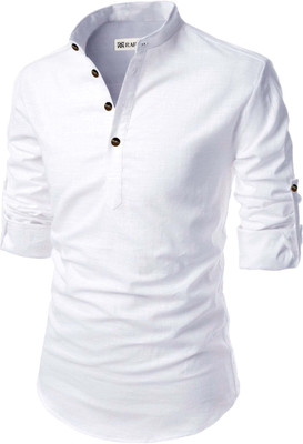 RAREMARK Men Solid A-line Kurta(White)