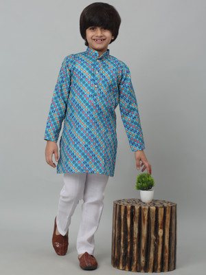 CENSAL Boys Printed A-line Kurta(Blue)