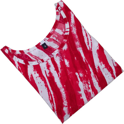 DB COLLECTION Women Printed Straight Kurta(Red, White)