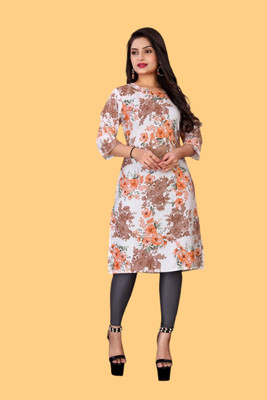 Tulsii Fab Women Printed Anarkali Kurta(Brown)