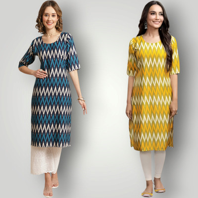 HouseOfCommon Women Printed Straight Kurta(Multicolor)