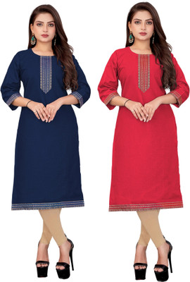 AAI MOGAL Women Solid Straight Kurta(Multicolor)