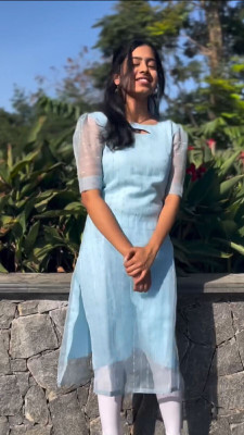 SHITAL TEXTILE Women Embroidered A-line Kurta(Blue)