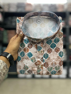 FOXDX Men Printed A-line Kurta(Multicolor)