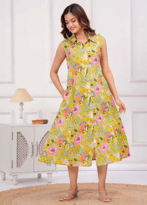 RD Fab Women A-line Multicolor Midi/Calf Length Dress