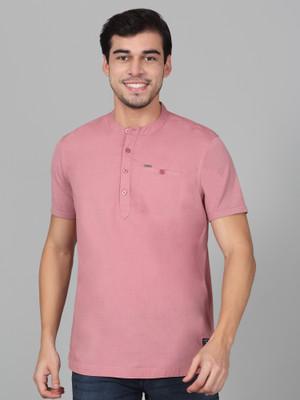 CANTABIL Men Solid Straight Kurta(Pink)