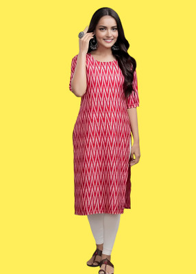 Maheshvi Women Printed A-line Kurta(Pink)