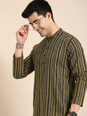 ANOUK Men Striped Straight Kurta
