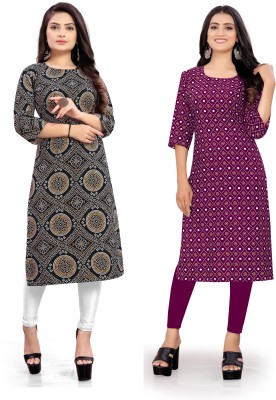 SAIKRUPA FASHION Women Printed Straight Kurta(Multicolor)