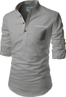 TrendiVastra Men Solid A-line Kurta(Grey)