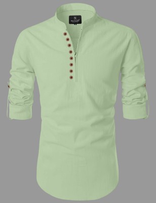 SANJU FASHION Men Solid Straight Kurta(Light Green)