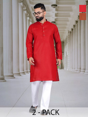 Moda Rapido Men Solid A-line Kurta(Multicolor)