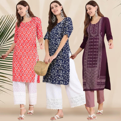 1 Stop Fashion Women Printed A-line Kurta(Multicolor)