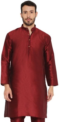 MAHARAJA Men Solid Straight Kurta(Maroon)