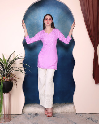 RUDRA LIFESTYLE Women Dyed/Ombre A-line Kurta(Blue)