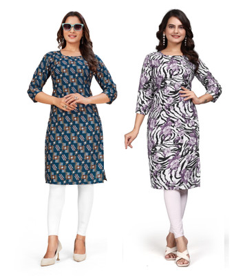 dharmanandan creation Women Printed A-line Kurta(Multicolor)
