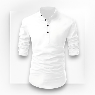 PRIMEICON Men Solid Straight Kurta(White)