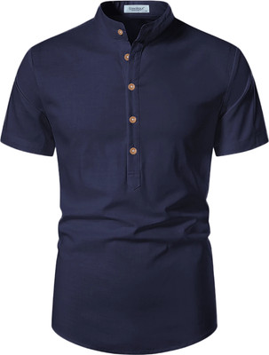 Amrit topwear Men Solid A-line Kurta(Dark Blue)