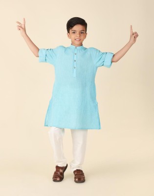 Fabindia Boys Printed A-line Kurta(Blue)