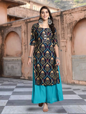 EthnicBasket Women Printed A-line Kurta(Multicolor)