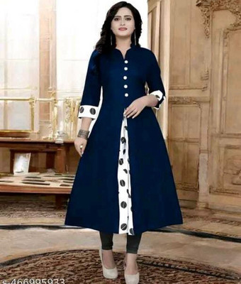 Virass Creation Women Solid A-line Kurta(Dark Green)