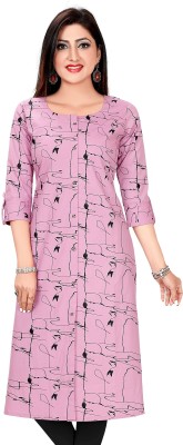 Meher Impex Women Printed A-line Kurta(Pink)