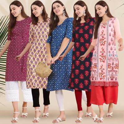 1 Stop Fashion Women Printed A-line Kurta(Multicolor)